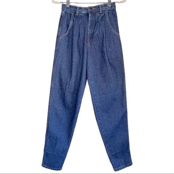 Sunbelt 80s Vintage 100% Cotton HighRise Pleated WideLeg Jeans Made in USA - Picture 1 of 12